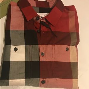 Brand New Burberry Red Plaid Shirt With No Tags